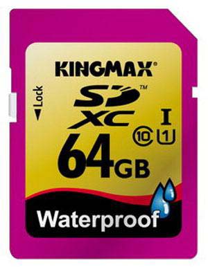 Карта памяти Kingmax 64GB SDXC не боится воды